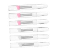LIFKOME 6pcs Silicone Eye Shadow Brushes with Caps Angled Multi-purpose Makeup Brushes for Eyebrow Shaping and Lash Curling Soft Face Care Accessories for Women
