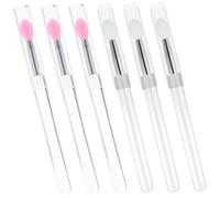 LIFKOME 6Pcs Silicone Lip Applicators with Dust Covers Multi-use Liquid Cosmetic Brushes for Even Lip Color Portable Makeup Tools for Women Soft Non-scratch Tips Convenient for Precise