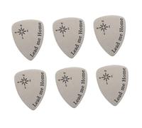 LIFKOME 6Pcs Silver Titanium Guitar Picks for Ukulele and Acoustic Guitar Portable Nail Protection Accessories with Smooth Surface Lightweight Design for Faster String Plucking and