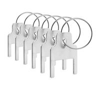 LIFKOME 6Pcs Stainless Steel Toilet Tissue Paper Dispenser Keys with Key Rings Compatible Replacement Roll Paper Box for Kimberly 770301 Bathroom Tissue Holders