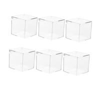 LIFKOME 6pcs Transparent Candy Boxes with Flip Lid Mini Square Storage Containers for Wedding Candy Birthday Party Favors Jewelry and Small Organization