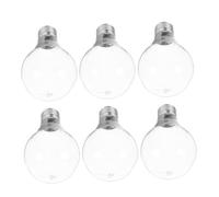 LIFKOME 6pcs Transparent Fillable Plastic Light Bulb Ornaments Xmas Pendant Decorations for DIY Holiday Home Hanging Props with Screw Neck Design