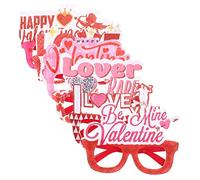 LIFKOME 6Pcs Valentines Day Party Glasses Frames Lightweight Heart Shaped Eyewear for Adults and Teens Fun Photo Props for Masquerade and Carnival