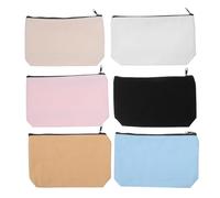 LIFKOME 6pcs Zippered Canvas Bag Small Pencil Cases Zippers Makeup Storage Pouch for Travel for Wedding Bridal Shower DIY Craft Projects