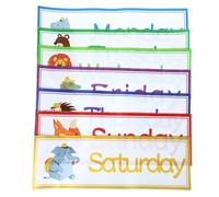 LIFKOME 7pcs Days of The Week Stickers Educational Wall Decals for Bulletin Board Boarder Headliners Classroom Decoration Teacher Teaching Aid