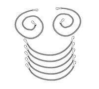 LIFKOME 7pcs Hanging Chain with Hooks for Picture Billboard and Ornament Display Black Iron Chains Lengths Quick Installation for Bird Feeders Flower Pots Window Panels and Garden Hanging
