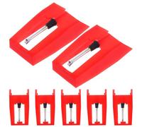 LIFKOME 7pcs Record Player Needle Phonograph Needle Replacement Stylus, Plastic and Aluminum, Red, for Turntable and Vinyl Collection, Home and Professional Audio Systems