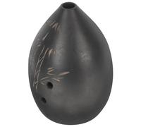 LIFKOME 8-holes Ceramic Ocarinas for Beginner Clay and Straw Material with Delicate Patterns Comfortable to Hold and Easy to Play Black Ocarina for Birthday and Professional Performance