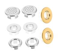 LIFKOME 8 Pcs Copper Overflow Cover Rings for Sink Basin Bathroom Overflow Hole Caps Anti-rust with Mesh and Hollow Design Easy Installation Replacement for Kitchen and Washbasin