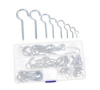 LIFKOME 80pcs Heavy Duty Large Eyebolt Screw Hook Assortment Kit Carbon Steel Ceiling Hooks with Long Thread for Hanging Plants Utensils and Tools in Home Office Garage
