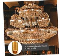 LIFKOME 8pcs Copper Hollow Threaded Lamp Rod Connectors Full Threaded Extension Couplings for Lighting Fixture Repair and DIY Projects