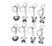 LIFKOME 8pcs Cute Panda Keychain Bag Accessory Charm Hanging Keyring Decor Unique Design Keychain Pendant Random Style