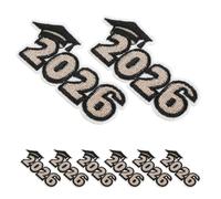 LIFKOME 8pcs Embroidered Sew Patches for Graduation Period Black Iron-on Backing, Versatile Decoration for Jeans and Jackets, Classic Elegant Design for School Badge Displays and Extended