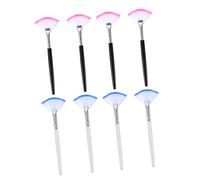 LIFKOME 8pcs Fan-shaped Facial Mask Brush Set Makeup Brushes for Eyeshadow Mascara Black Cleansing Tool for Facials Beauty Tools Accessories