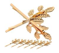 LIFKOME 8pcs Leaf Shaped Metal Hair Barrettes Alloy Bobby Pins Hair Accessories for Women Wedding Party Daily Wear