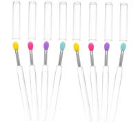 LIFKOME 8pcs Multi-color Silicone Lip Brushes with Transparent Handles and Protective Caps Compact Reusable Lipstick Applicators for Even Color Easy Cleaning Portable Cosmetic Makeup Tools