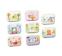 LIFKOME 8pcs Sturdy Storage Box for Change Tinplate Coin Purse Cartoon Elements for Boys and Girls Random Style