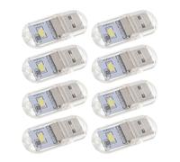LIFKOME 8pcs USB Powered Portable Mini Night Lamps Energy-Saving Indoor USB Light for Car Home Bedroom Hotel Plastic Ambient Lighting with Low Power Consumption