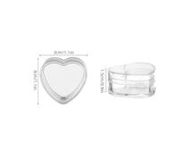 LIFKOME 90pcs Heart Shaped Plastic Containers with Lids Mini Cosmetic Jars for Cream Lip Balm Eyeshadow Lotion Travel Storage Clear Refillable Heart Cream Pots for Makeup Organization