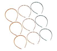 LIFKOME 9PCS Non-slip Plastic Hair Headbands with Teeth Wash Face Headband for Women Flexible Fit for All Hair Types in Green Amber