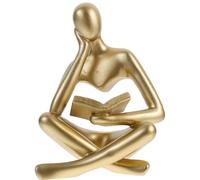 LIFKOME Abstract Reader Figurine Resin Sculpture Minimalist Desktop Ornament for Home Office and Study Decor Elegant Thinking Man Statue Art Lovers