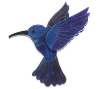 LIFKOME Acrylic Hummingbird Animal Brooch Pin 3 Inch Dark Blue Cartoon Lapel Pin for Jackets Sweaters Hats Backpacks Fashion Accessories