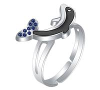 LIFKOME Adjustable Dolphin Mood Ring for Color Changing Emotion Jewelry Temperature Sensitive Alloy Open Band for Boys Party Accessory