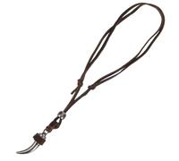 LIFKOME Adjustable Men's Leather Wolf Necklace Tribal Punk Jewelry Brown Rope Chain Cool Accessory for Daily Wear and Special Occasions