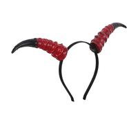 LIFKOME Adjustable Red Plastic Devil Horns Headband for Women, Smooth Scary Horn Shape Decorative Hoop Accessory, for Stage Events and Carnival Halloween Costume