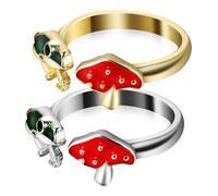 LIFKOME Adjustable Women Open Ring 2pcs Cute Frog Design White Gold and Light Gold Tone Aesthetic Female Finger Jewelry for Everyday Wear and Birthday