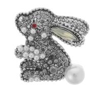 LIFKOME Adorable Rabbit Brooch Clip Pearl and Crystal Alloy Jewelry Accessory for Parties Weddings and Daily Wear Elegant Style a Fashion Pin for Bags Sweaters and More
