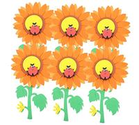 LIFKOME Adorable Sunflower Felt Wall Sticker Durable Blackboard Decal for Classroom Decor Cartoon Design with Warm Colors Creative Craft Sticker for School Bulletin Board