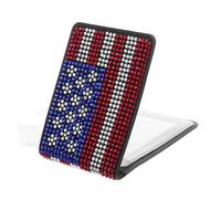 LIFKOME American Flag Glitter Rhinestone Driver's License Holder Vehicle Document Organizer Scratch-Resistant Car Registration Wallet for Women SUV Accessories