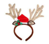 LIFKOME Antler Christmas Headband Glitter Cheer Year Eve Party Supplies Festive Holiday Hair Accessory for Family Gathering