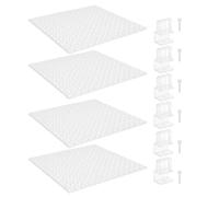 LIFKOME Aquarium Cover Board Panel with 6 Plastic Bracket Clips, Grid Mesh Top for Reptile Enclosure and Fish Tank, Anti-jump Protection and Prevents Fish Escaping, Fits 5-15mm Glass,