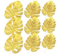 LIFKOME Artificial Reusable 15pcs Golden Monstera Leaves Simulation Decoration Cloth Material Not Easy to Get Broken Wedding for Wedding Party Home