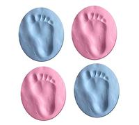 LIFKOME Baby Handprint Keepsake Kit and Footprint Mold Kit for Newborns, Non-Toxic Plaster Casting Set, Safe Hand and Footprint Ornament for Infant Memory, 4pcs Pink Blue Clay Set