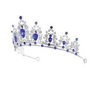 LIFKOME Baroque Crown Tiara for Brides and Queens Dark Blue Wedding Headwear Birthday Party Hair Accessories Elegant Pageant Headband for Special Events