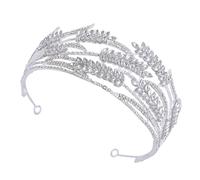 LIFKOME Baroque Style Silver Bride Crown Tiara Wedding Headpiece for Women Princess Bridal Birthday Ceremony