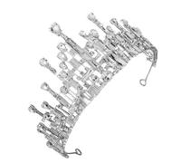 LIFKOME Baroque Style Wedding Crown Bridal Tiara with Rhinestone Decor Silver Hairband for Bride Wedding Party Stage Performance