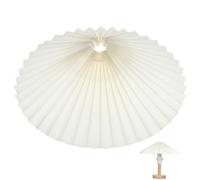 LIFKOME Beige Lightshade Cloth Lamp Shade with Iron Frame, Rustic Pleated Umbrella Style Lampshade for Pendant Light, Not Easy to Fade or Break, Suitable for Different Scenes of Space