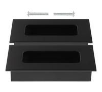 LIFKOME Black Aluminum Alloy Recessed Cabinet Handle 2pcs | Concealed Design, Space Saving Fit, Easy Install, Replaces Old Furniture Handles, Classic Style