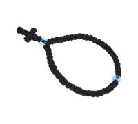 LIFKOME Black Cross Woven Prayer Bracelet Religious Jewelry Spiritual Wristlet for Men Women Stylish Minimalist Protection Accessory for Daily Wear