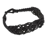 LIFKOME Bohemian Crochet Knitted Cotton Rope Headband for Women, Black Knit Hair Band, Handmade Braided Hair Accessory, 1PCS, Suitable for Sports and Casual Wear