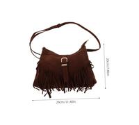 LIFKOME Bohemian Suede Shoulder Bag Retro Fringe Handheld Woven Crossbody Purse for Women Travel Casual Outings Ethnic Style Fashion with Spacious Interior Material