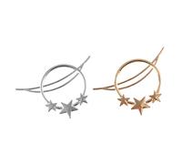 LIFKOME Bohemian Vintage Metal Hairpins 2pcs Set with Gold and Silver Five-pointed Star Half-up Headwear for Women Decorative Hair Accessories for Daily and Party Use