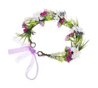 LIFKOME Boho Flower Crown Headband with Realistic Artificial Flowers Floral Tiara for Women Wedding Festival Beach Vacation Party Hair Accessory