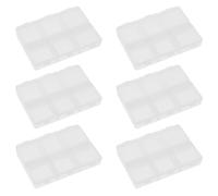 LIFKOME Braille Pill Box Organizer Impact Resistant Pp Container 6 Pcs with 6 Compartments Portable for Medicine Storage in Office and Home