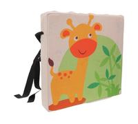LIFKOME Breathable Linen Booster Seat Cushion with Straps Portable Giraffe Print Dining Chair Pad for Comfortable Skin-Friendly Height Increasing Booster for Dining Chairs