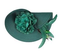LIFKOME Bridal Headdress Women's Fascinator Headband Wedding Fascinator Hat Tea Party Headpiece Banquet Headwear Dark Green